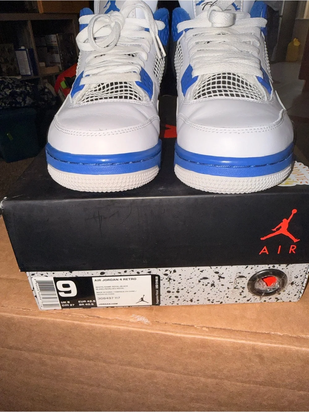 Air Jordan 4 Retro Motorsport 2017 size 9 PREOWNED EXCELLENT OG BOX